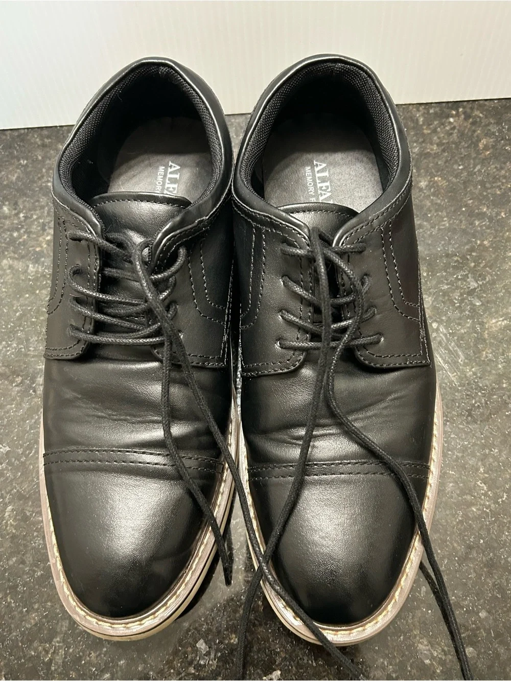 Men’s Black Oxford Casual Dress Shoes Smart Casual Lace Up